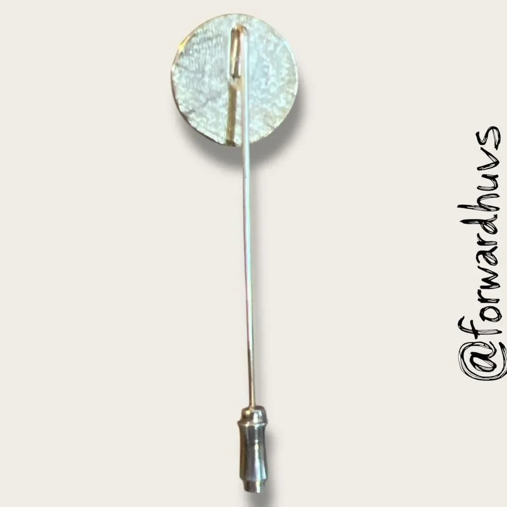 Etienne Aigner “A” Logo Stick Pin – Gold Tone & Enamel – 2.25”